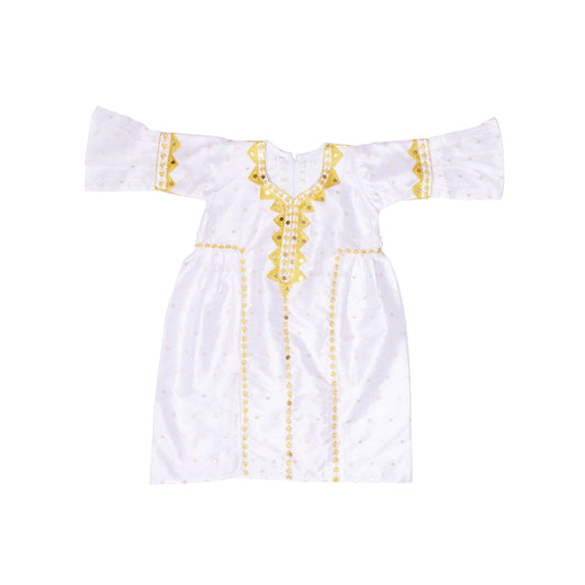 White and Gold Ramadan Dress