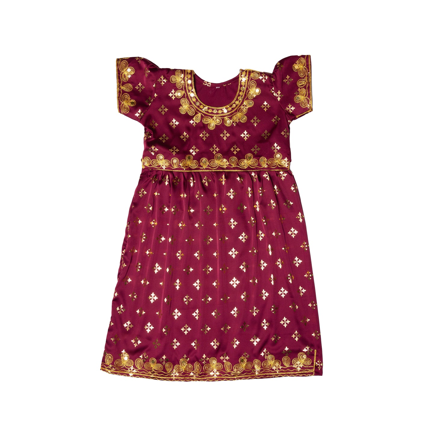 Maroon Ramadan Silk Dress