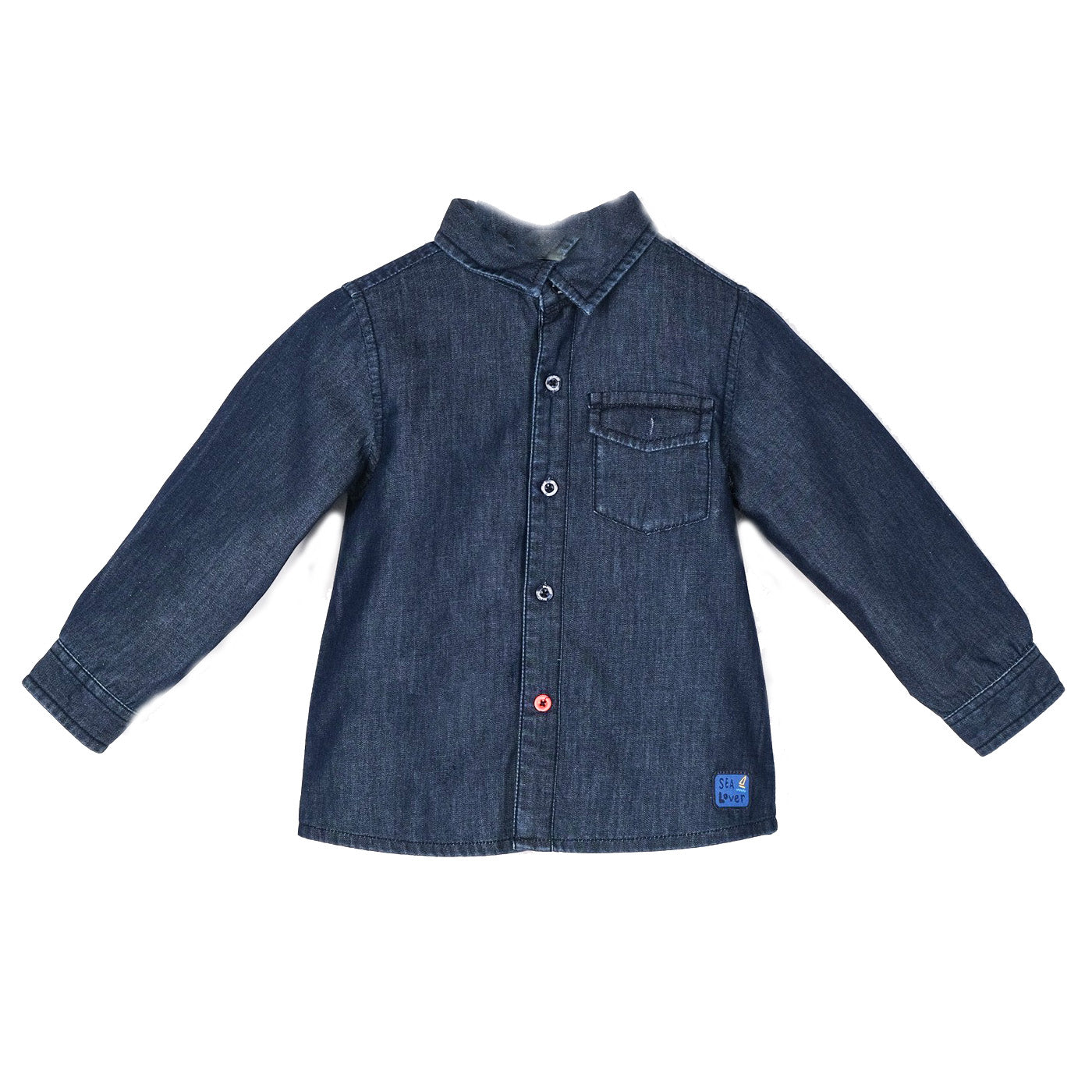 Baby Boy Embroidery Detailed Denim Shirt