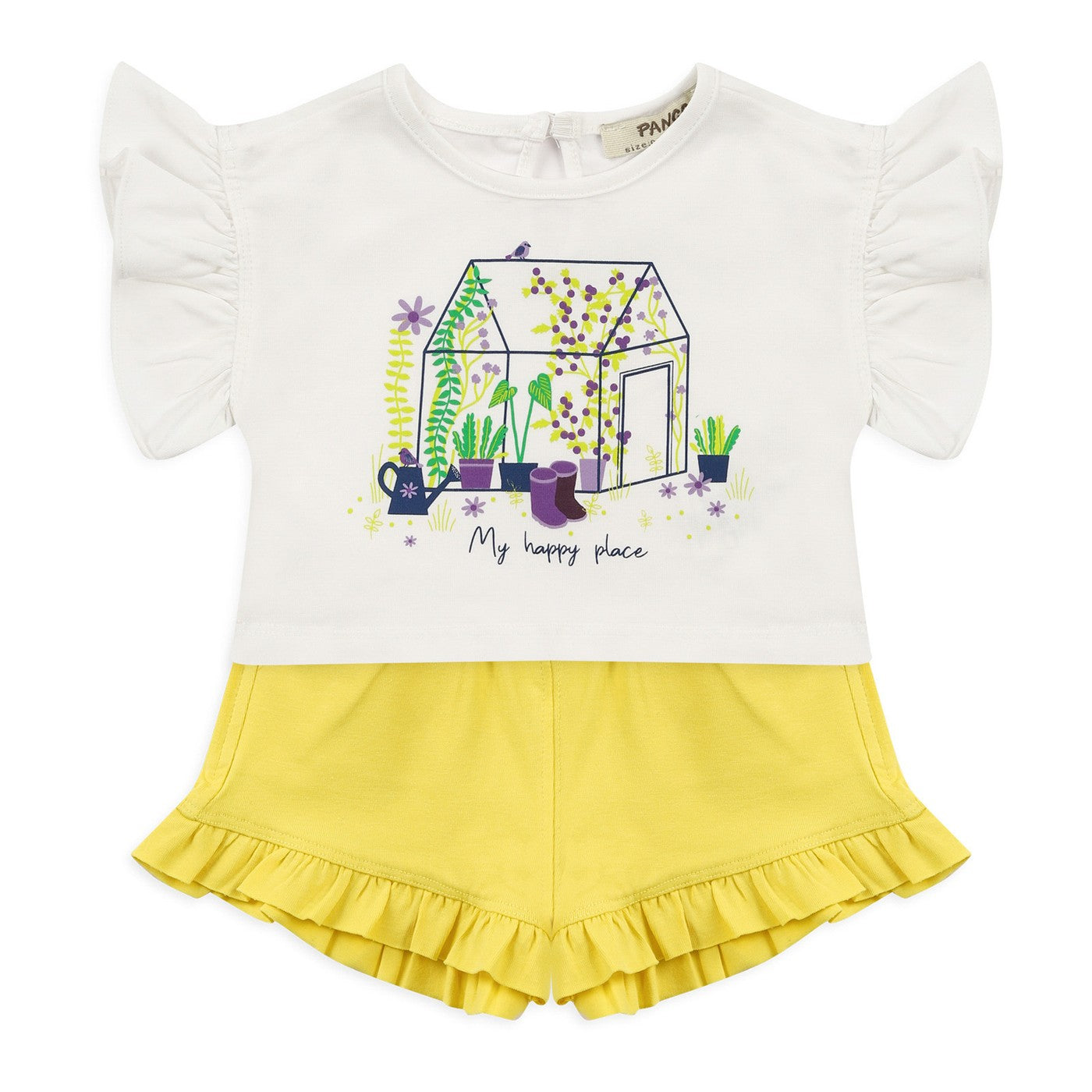 Baby Girl Frill Detailed Tshirt And Shorts Double Set