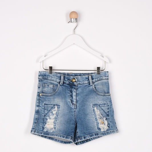 Panco Denim Shorts, Glossy