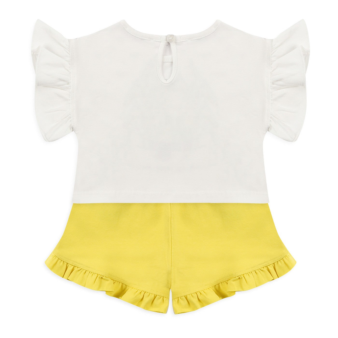 Baby Girl Frill Detailed Tshirt And Shorts Double Set